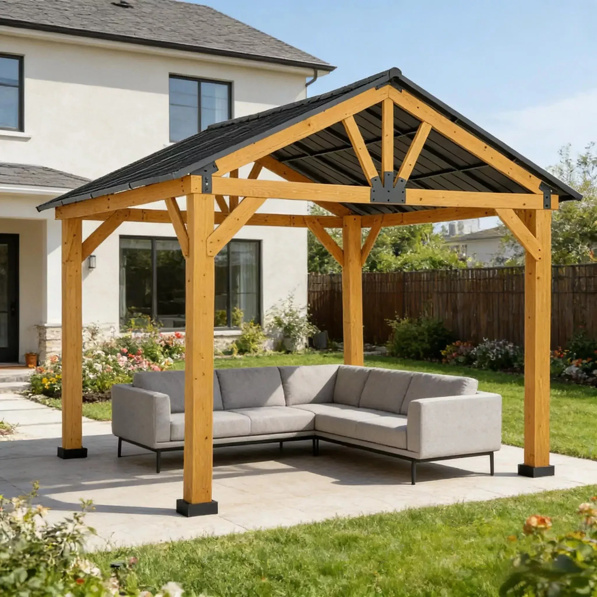 [09X11FT] Alora Premium Outdoor Hardtop Patio Backyard Gazebo (SAK86341)