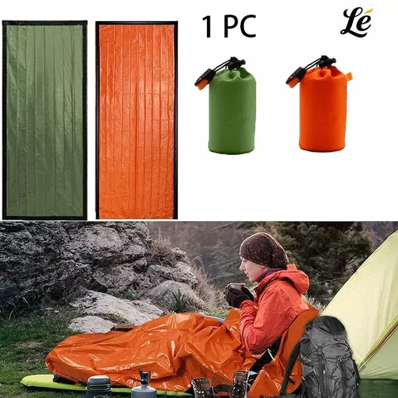 1 PC Emergency Survival Sleeping Bag – Waterproof Lightweight Portable Thermal Sack For Camping Hiking Outdoor Adventures