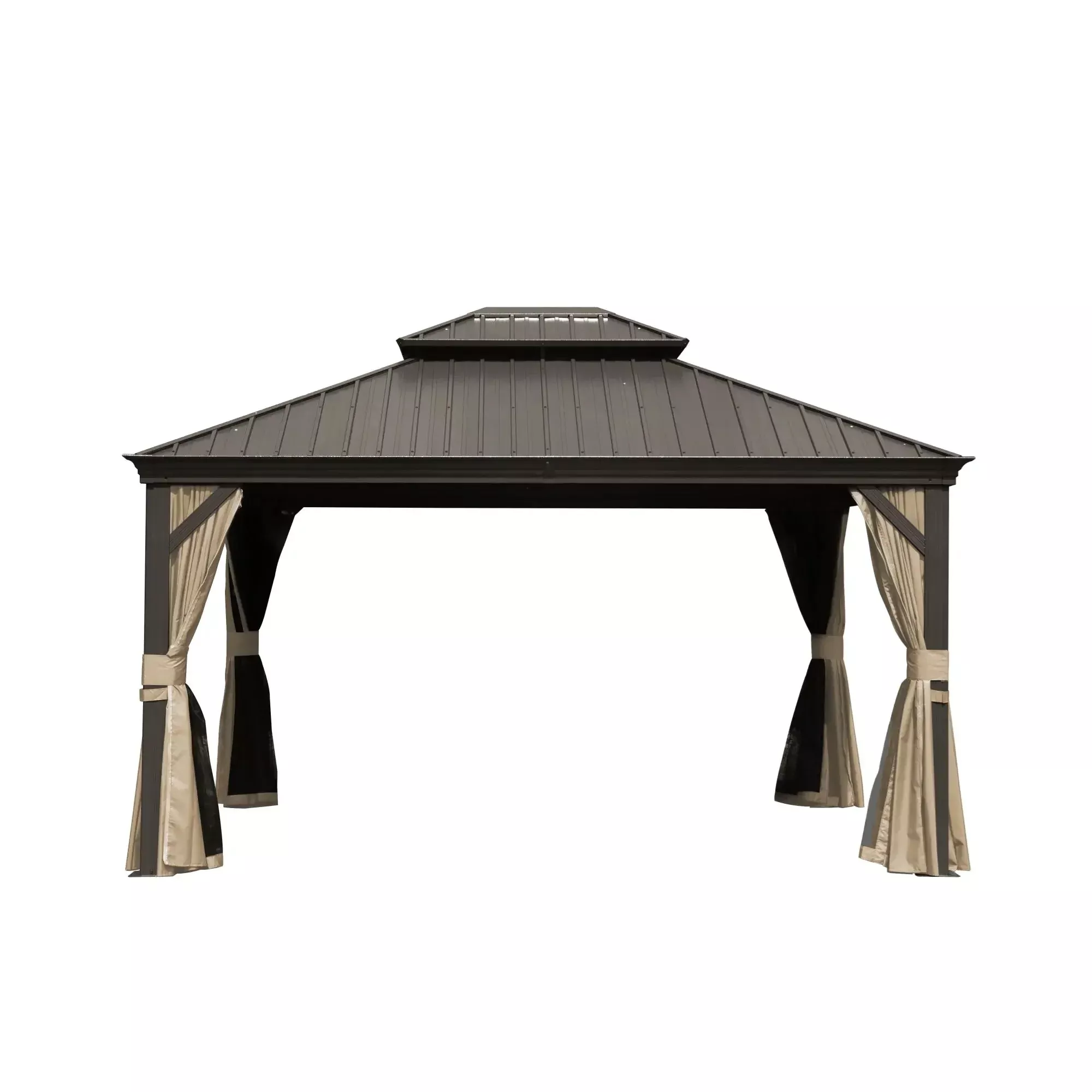 10' x 12' Hardtop Aluminum Gazebo with Double Canopy