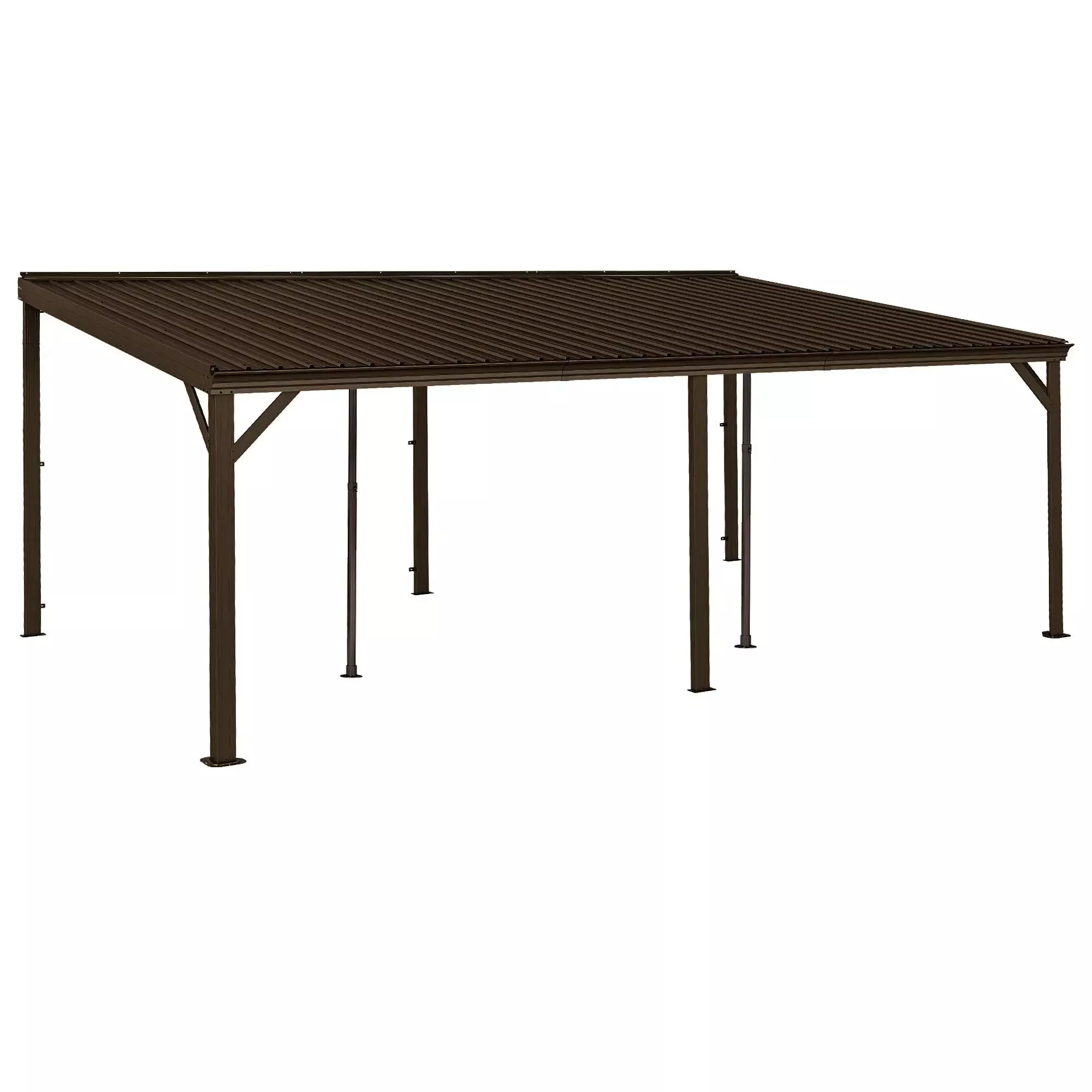 12x20FT Lean To Gazebo with Steel Roof