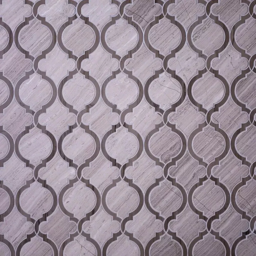 5-Pack Grey 12-in x 12-in Polished Natural Stone Honeycomb Wood Look Floor and Wall Tile