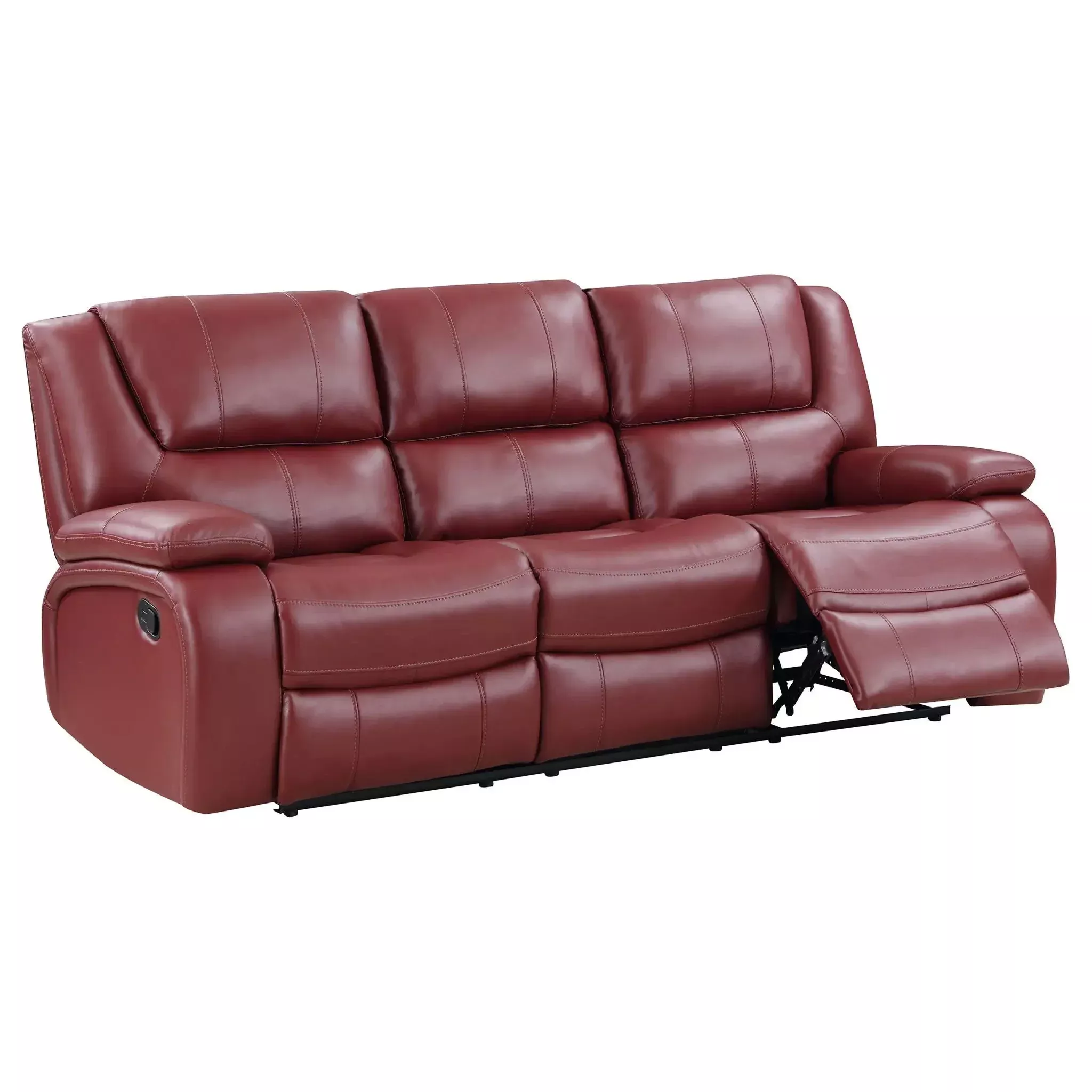Camila Upholstered Motion Reclining Sofa Red
